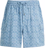 Order COACH SS25 抽繩短褲 休閒戶外淺藍經典標誌款式。 CAX41-LBL