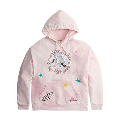 COACH Star Print Hoodie Unisex Long Sleeve Light Pink. CN988-M05
