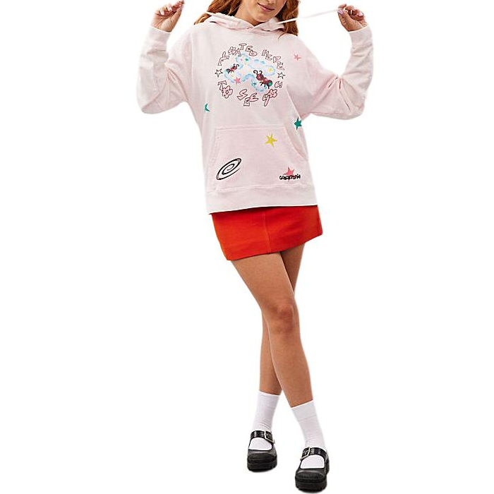 Shop COACH Star Print Hoodie Unisex Long Sleeve Light Pink. CN988-M05