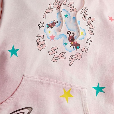 COACH Star Print Hoodie Unisex Long Sleeve Light Pink. CN988-M05 Details for COACH Star Print Hoodie Unisex Long Sleeve Light Pink. CN988-M05