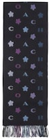 COACH Star Print Wool Scarf Unisex Black Purple情侣款 4623LPP COACH Star Print Wool Scarf Unisex Black Purple情侣款 4623LPP