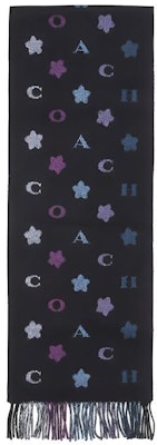 COACH 스타 프린트 울 스카프 유니섹스 블랙 퍼플 커플용. 4623LPP Order COACH 스타 프린트 울 스카프 유니섹스 블랙 퍼플 커플용. 4623LPP