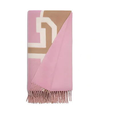 COACH Stylish Printed Wool Scarf Unisex Couple Design in Pink. CB686 TAU