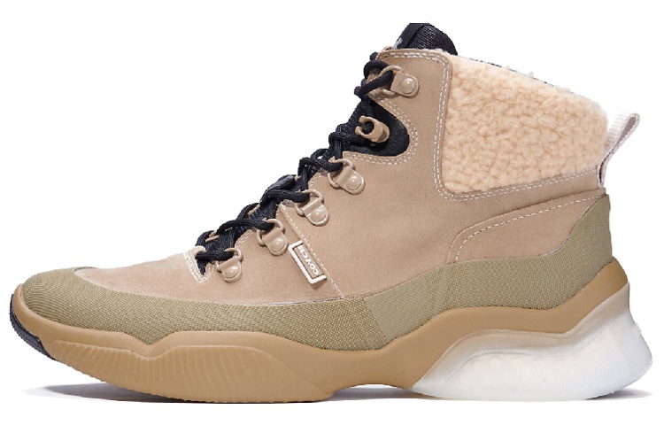 Coach Suede Logo Lace-Up Boots 'Light Brown'