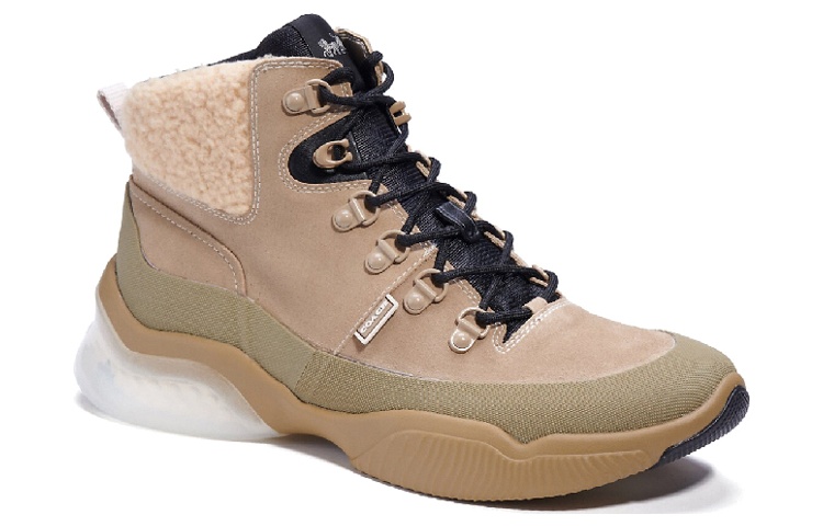 Coach Suede Logo Lace-Up Boots 'Light Brown' 圖 2