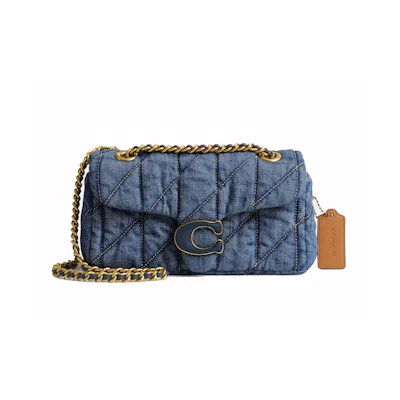 Coach Tabby Shoulder Bag 20 With Quilting Brass/Indigo