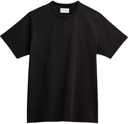 コーチ ユニセックス ブラック クルーネック Tシャツ 無地ロゴデザイン入り. CL685-BLK Buy コーチ ユニセックス ブラック クルーネック Tシャツ 無地ロゴデザイン入り. CL685-BLK