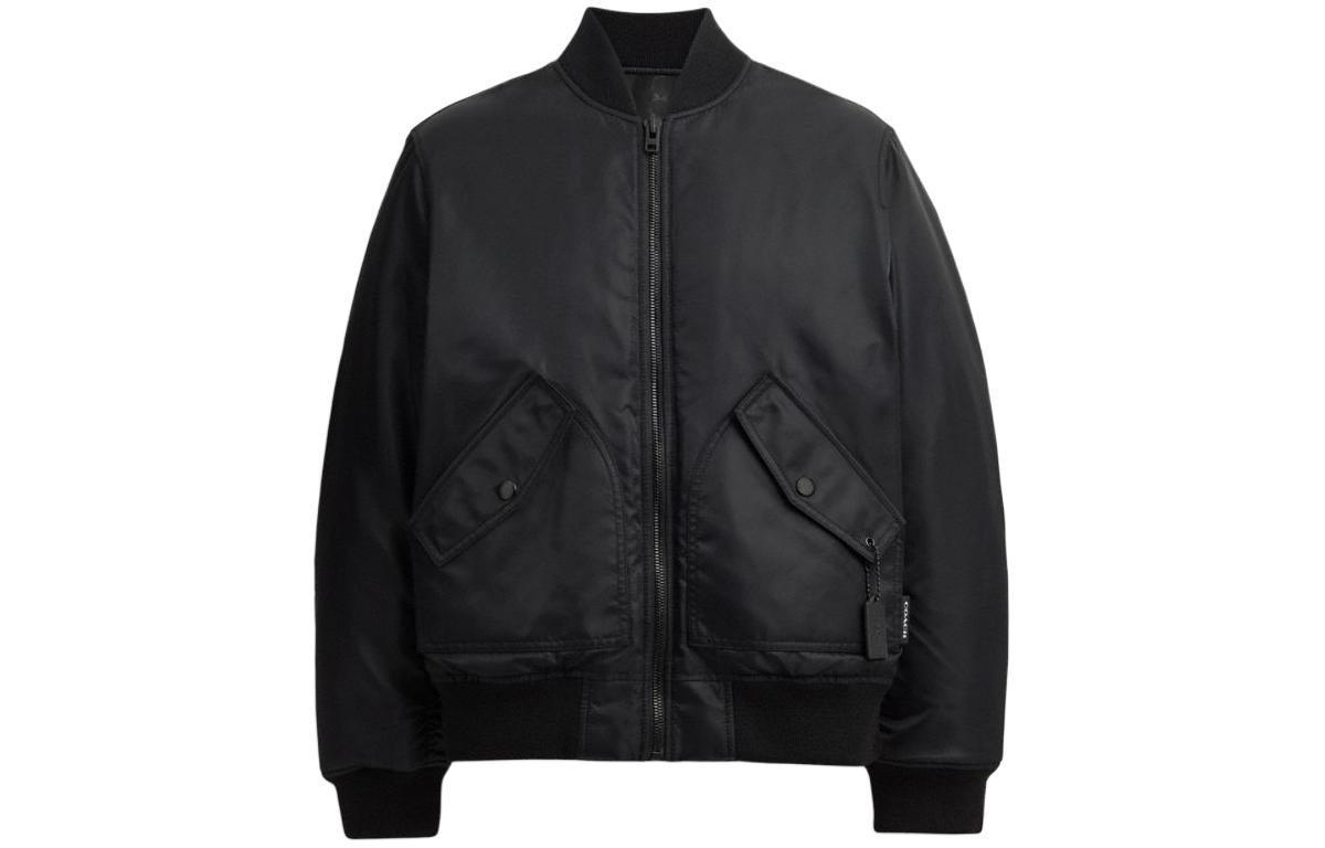 COACH Unisex Black Solid Reversible Waterproof Jacket CN459-BLK