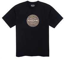 COACH Unisex Black T-Shirt with Solid Circular Logo Design in Relaxed Fit. C9140-BLK COACH Unisex Black T-Shirt with Solid Circular Logo Design in Relaxed Fit. C9140-BLK