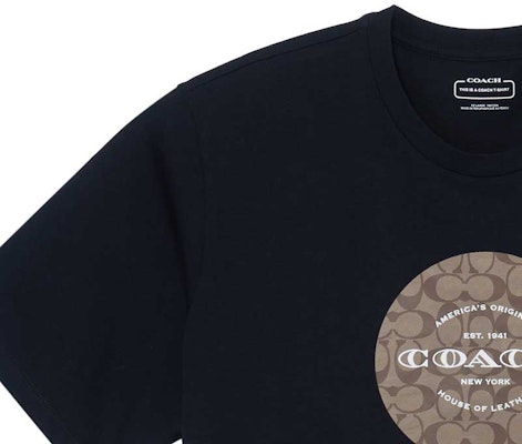 COACH 黑色圓形標誌設計寬鬆版型男女通用T恤 C9140-BLK Shop COACH 黑色圓形標誌設計寬鬆版型男女通用T恤 C9140-BLK