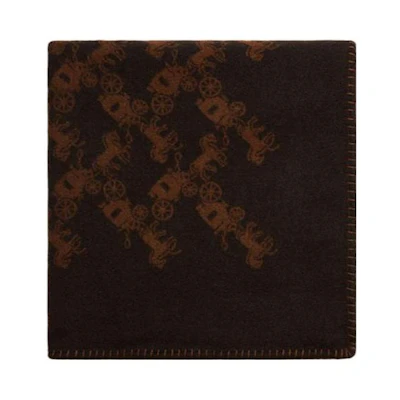 COACH Unisex Carriage Print Knit Scarf Brown - Couple Style C6394_CHT