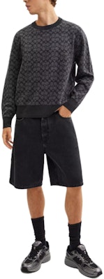 COACH Unisex Crewneck Ribbed Trim Sweater in Smoke Gray. CX807-R8E Lookbook COACH Unisex Crewneck Ribbed Trim Sweater in Smoke Gray. CX807-R8E