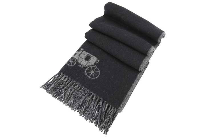 Purchase COACH Syal Unisex Panjang Wol dengan Rumbai - Fleece Kulit Domba Hangat 4622-BKHG