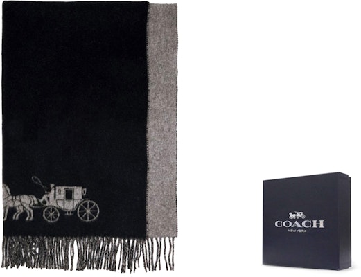 COACH Syal Unisex Panjang Wol dengan Rumbai - Fleece Kulit Domba Hangat 4622-BKHG Sizing COACH Syal Unisex Panjang Wol dengan Rumbai - Fleece Kulit Domba Hangat 4622-BKHG