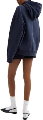 COACH Unisex Navy Blue Hoodie with Carriage Print and Ribbed Details. CBD23-B5H Shop COACH Unisex Navy Blue Hoodie with Carriage Print and Ribbed Details. CBD23-B5H