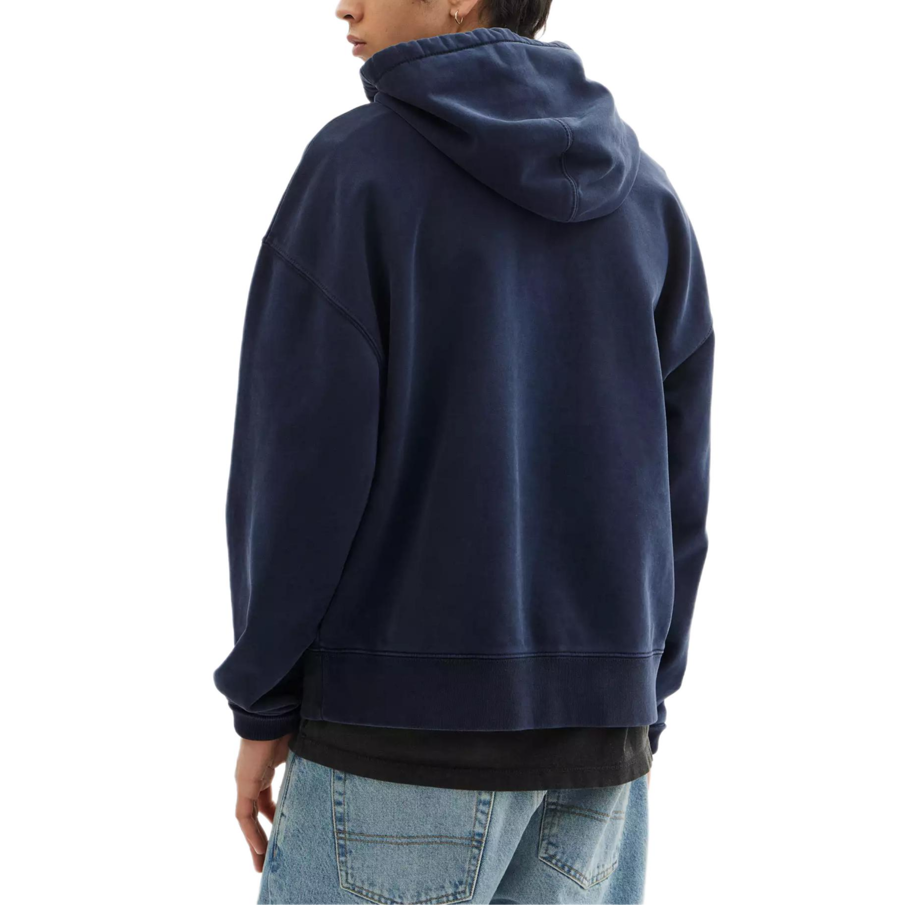 Purchase COACH Unisex Navy Blue Hoodie with Carriage Print and Ribbed Details. CBD23-B5H