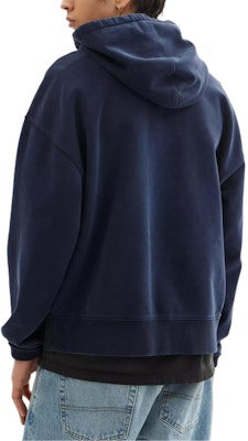 COACH Unisex Navy Blue Hoodie with Carriage Print and Ribbed Details. CBD23-B5H Purchase COACH Unisex Navy Blue Hoodie with Carriage Print and Ribbed Details. CBD23-B5H