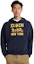 Cheap COACH Unisex Navy Blue Hoodie with Carriage Print and Ribbed Details. CBD23-B5H