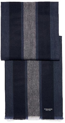 COACH 유니섹스 스트라이프 스카프 블루/블랙/그레이 76059-RIB Order COACH 유니섹스 스트라이프 스카프 블루/블랙/그레이 76059-RIB