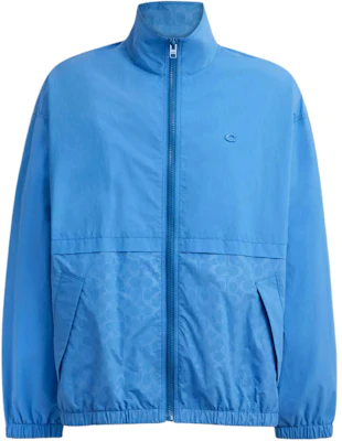 COACH Windbreaker Solid Color Zip-Up Jacket for Men - Blue CR358-BLU Buy COACH Windbreaker Solid Color Zip-Up Jacket for Men - Blue CR358-BLU