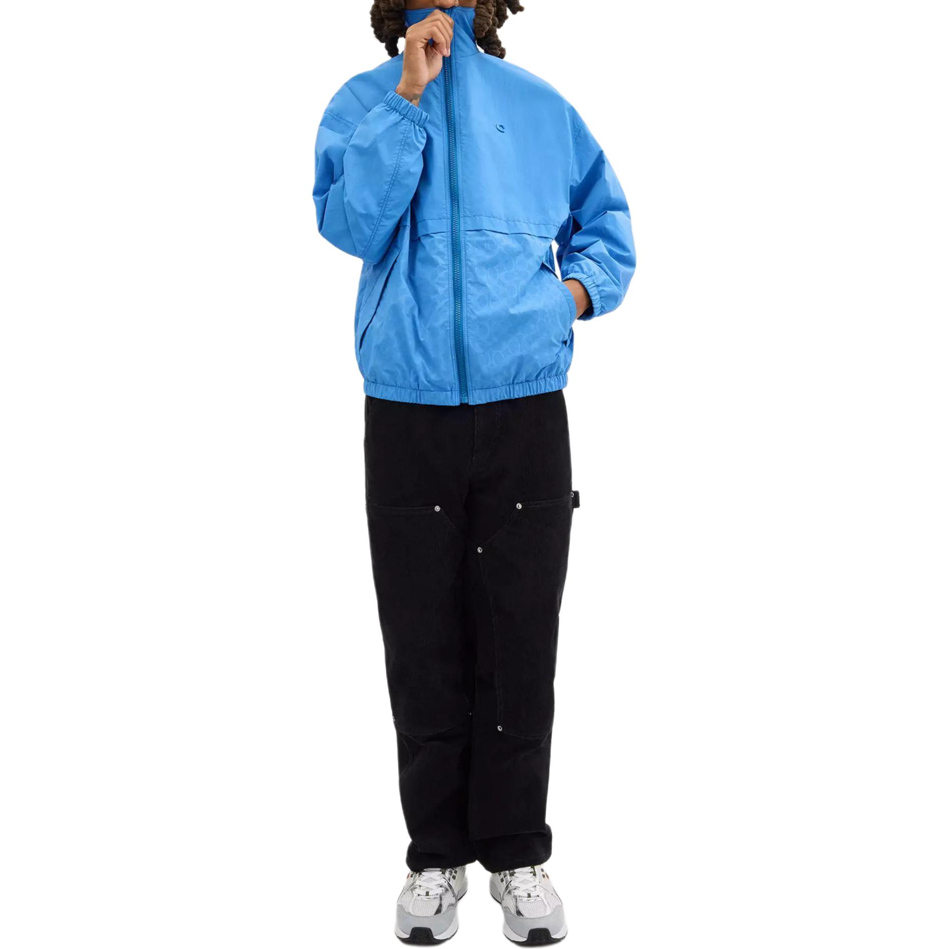 COACH Windbreaker Solid Color Zip-Up Jacket for Men - Blue CR358-BLU 圖 3