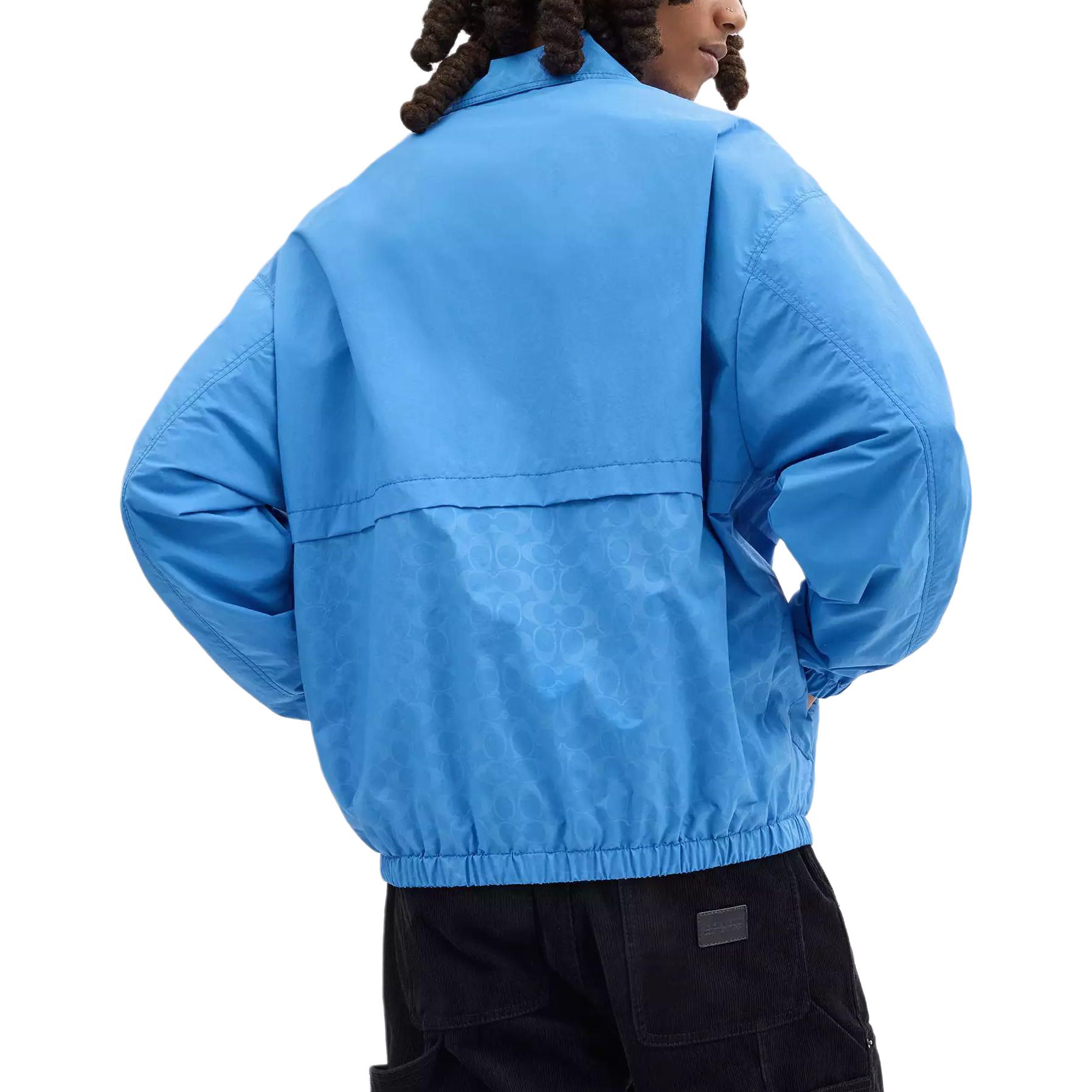 COACH Windbreaker Solid Color Zip-Up Jacket for Men - Blue CR358-BLU 圖 4