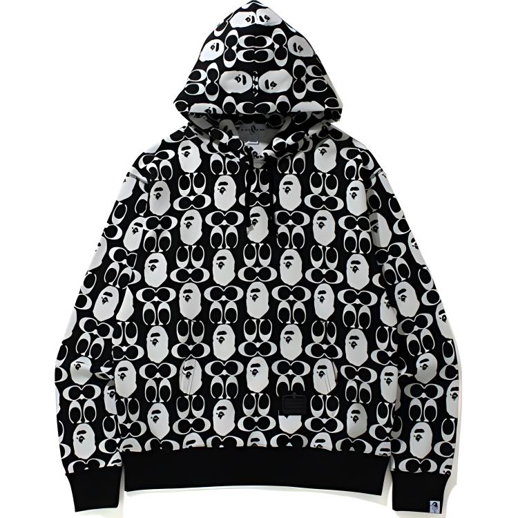 COACH A BATHING APE Ape Head Monogram Hoodie Black () 0ZXSWM31901CH