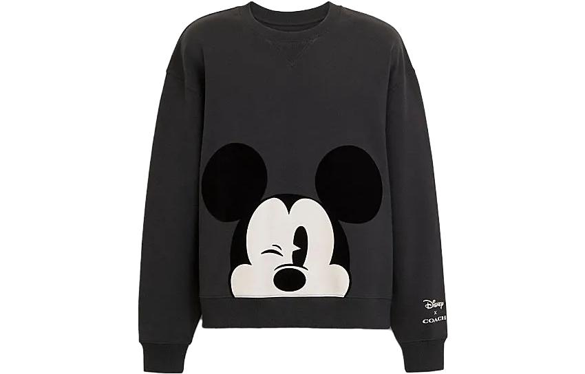 COACH Disney FW23 Mickey Mouse Print Crewneck Sweatshirt Black () CK697-A0R