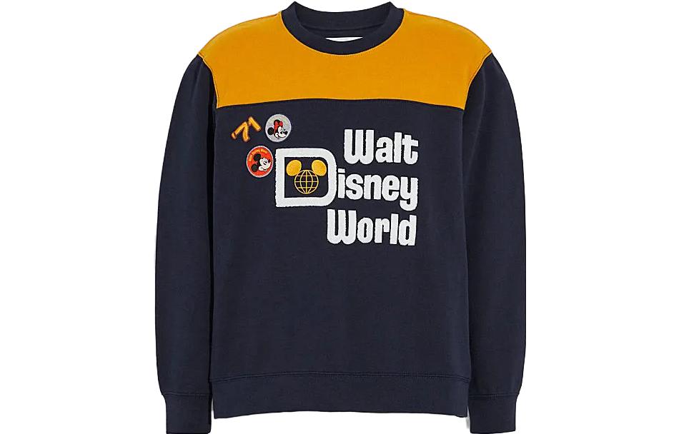 Coach Disney Navy Blue Colorblock Logo Print Crewneck Sweatshirt C9481-EFH 圖 2