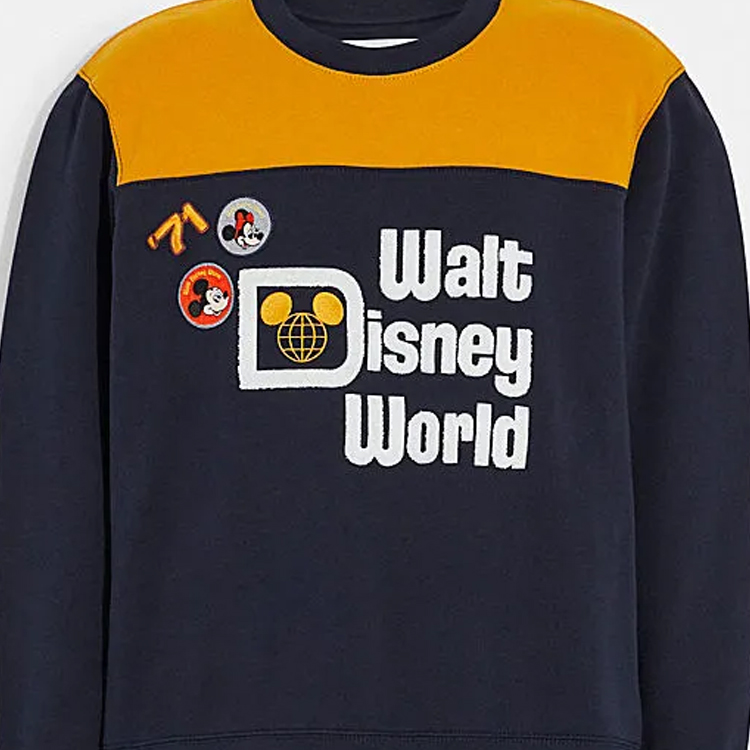 Coach Disney Navy Blue Colorblock Logo Print Crewneck Sweatshirt C9481-EFH 圖 7