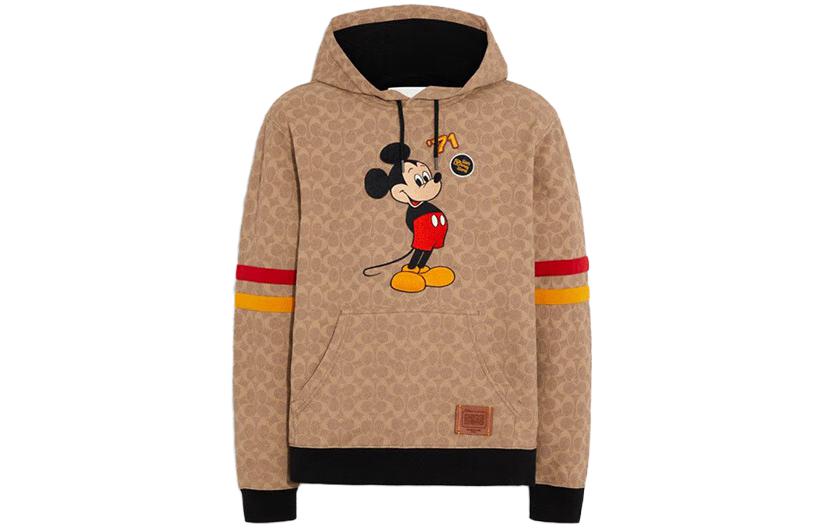 COACH Disney SS22 Mickey Print Striped Hoodie  Beige. C9479-RYU