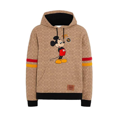 COACH Disney SS22 Mickey Print Striped Hoodie Beige. C9479-RYU