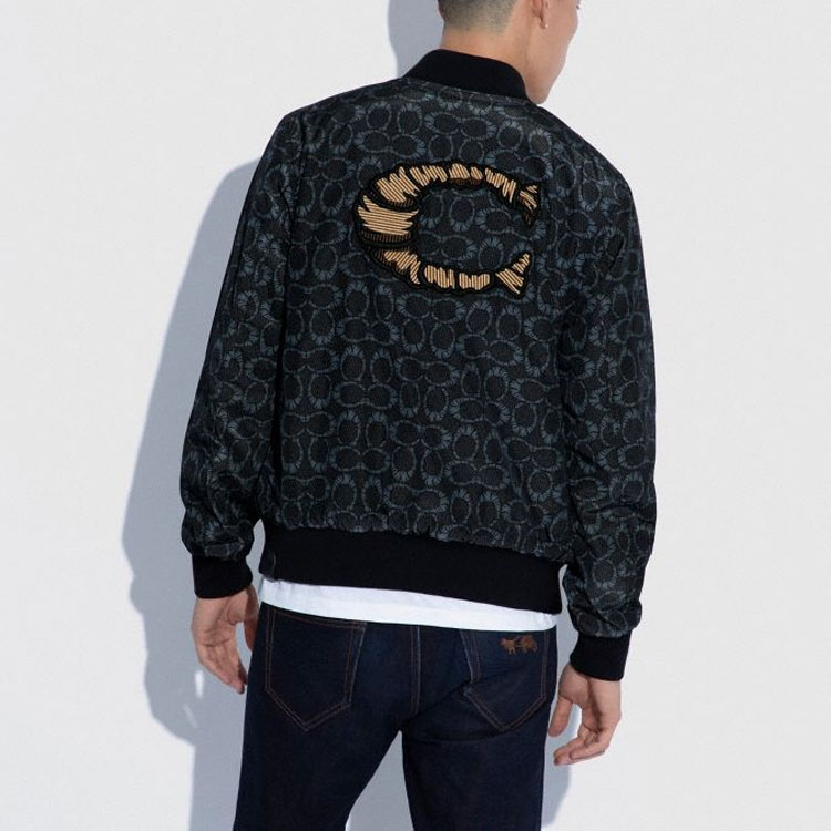 COACH Jordan Logo Printed Black Long Sleeve Jacket C6711-CHR 圖 4