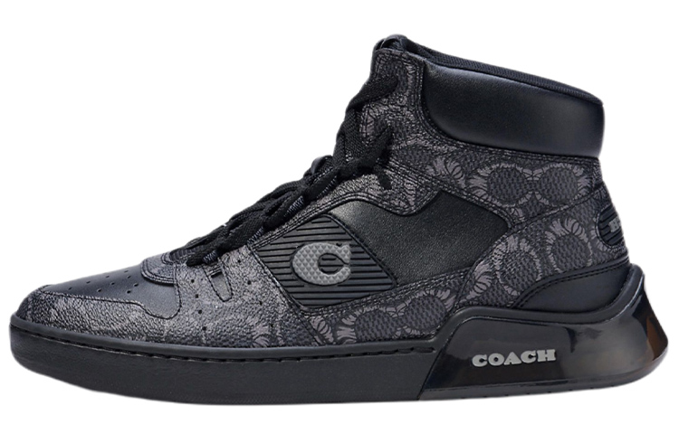 Buy COACH 蔻驰 X MICHAEL B. JORDAN CITYSOLE 簽名款 皮革 高筒時尚板鞋 黑色