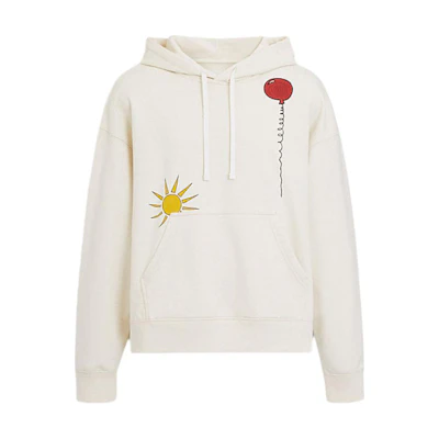 COACH OBSERVED BY US SS24 Vintage Ivory Graphic Hoodie Casual Long Sleeve CT622-NFY