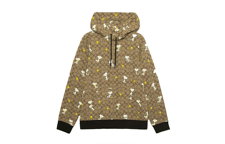 COACH PEANUTS Animal Print Hoodie Brown () CE545-OFZ