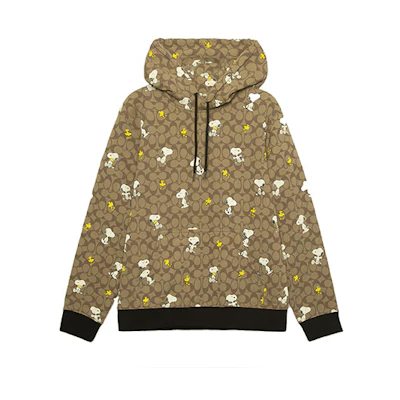 COACH PEANUTS Animal Print Hoodie Brown () CE545-OFZ