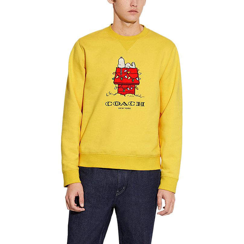 Lookbook Coach x Peanuts 史努比燈光黃色印花圓領衫 CE548-V1W