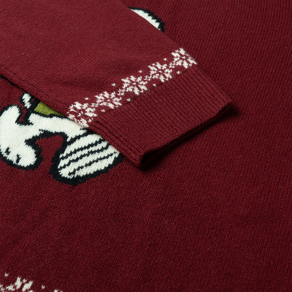 Cheap COACH x Snoopy FW22 Red Polka Dot Letter Intarsia Sweater . CE936-SIJ