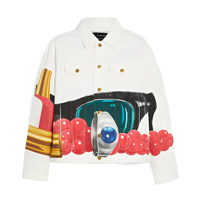 COACH Tom Wesselmann FW22 White Printed Single-Breasted Jacket for Men CA243-Y05