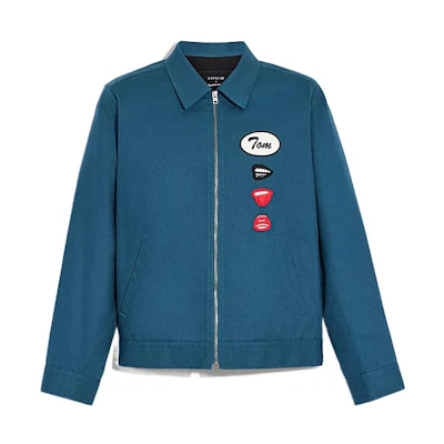 COACH Tom Wesselmann SS22 Fun Print Zip-Work Jacket Men’s Blue C9927-CEH