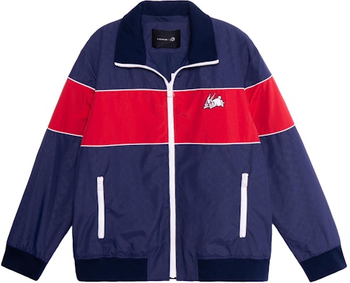 COACH x White Rabbit FW22 Colorblock Bunny Print Hoodie Jacket Navy. CE137-NAY Lookbook COACH x White Rabbit FW22 Colorblock Bunny Print Hoodie Jacket Navy. CE137-NAY