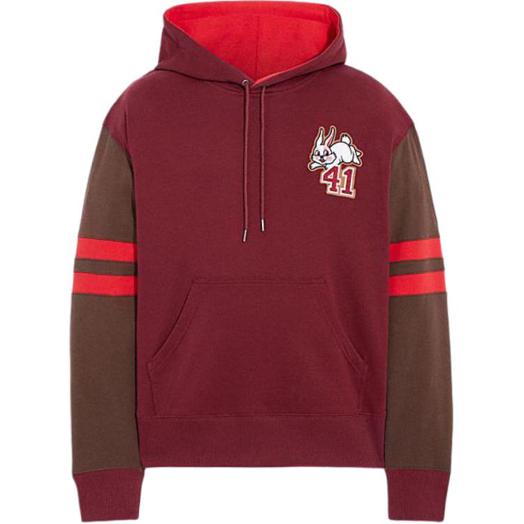 Coach x White Rabbit FW22 Red Hoodie with Cartoon Animal Print for Men CE271-DRD