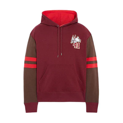 Coach White Rabbit FW22 Red Hoodie with Cartoon Animal Print for Men CE271-DRD