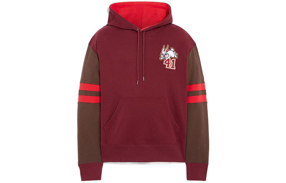 Order コーチ x ホワイトラビット FW22 赤パーカー メンズ カートゥーンアニマルプリント CE271-DRD