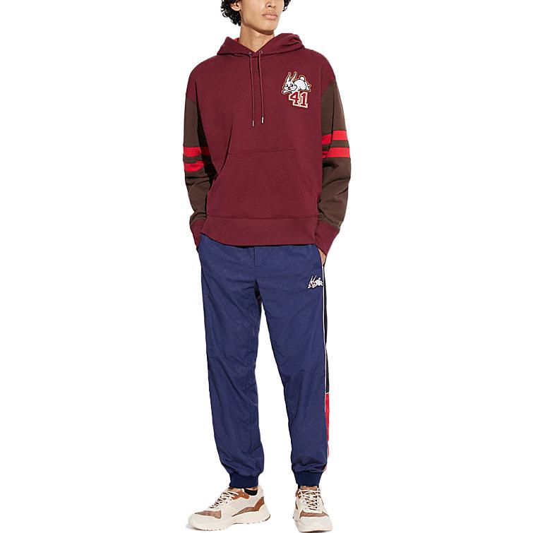 Shop コーチ x ホワイトラビット FW22 赤パーカー メンズ カートゥーンアニマルプリント CE271-DRD