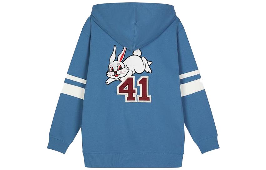 COACH White Rabbit Striped Cartoon Print Zip Hoodie Unisex Blue Mix. CG263-BL 圖 3