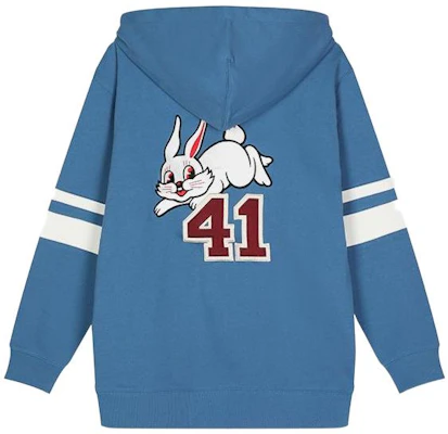 COACH x 白兔條紋卡通圖案拉鏈連帽衫 男女款 藍色混搭 CG263-BL Lookbook COACH x 白兔條紋卡通圖案拉鏈連帽衫 男女款 藍色混搭 CG263-BL