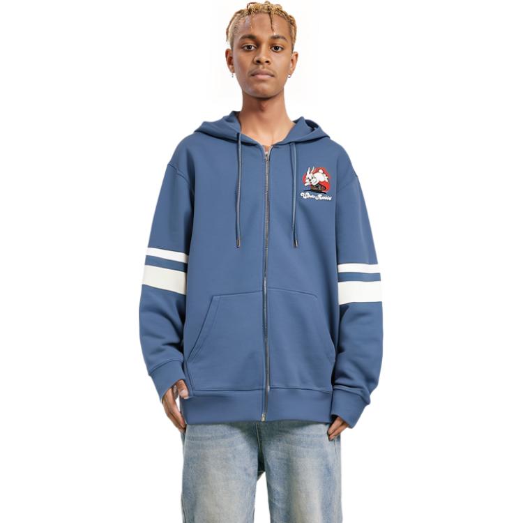 COACH White Rabbit Striped Cartoon Print Zip Hoodie Unisex Blue Mix. CG263-BL 圖 4