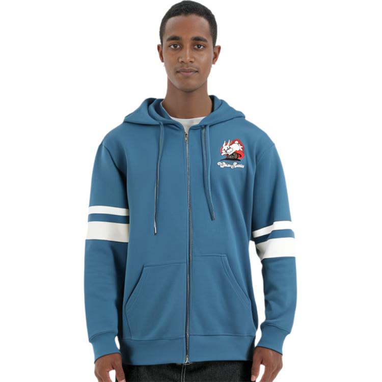 COACH White Rabbit Striped Cartoon Print Zip Hoodie Unisex Blue Mix. CG263-BL 圖 6